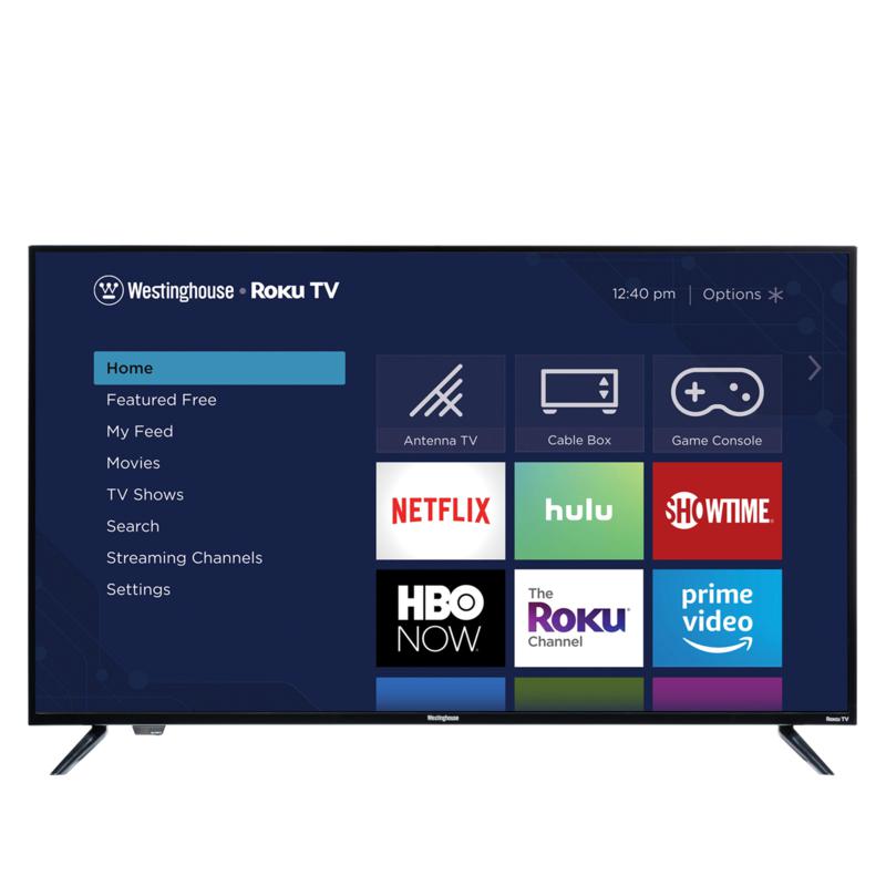 Westinghouse 43" Smart HDTV w/Built-In Roku, 2-Year Warranty & Voucher